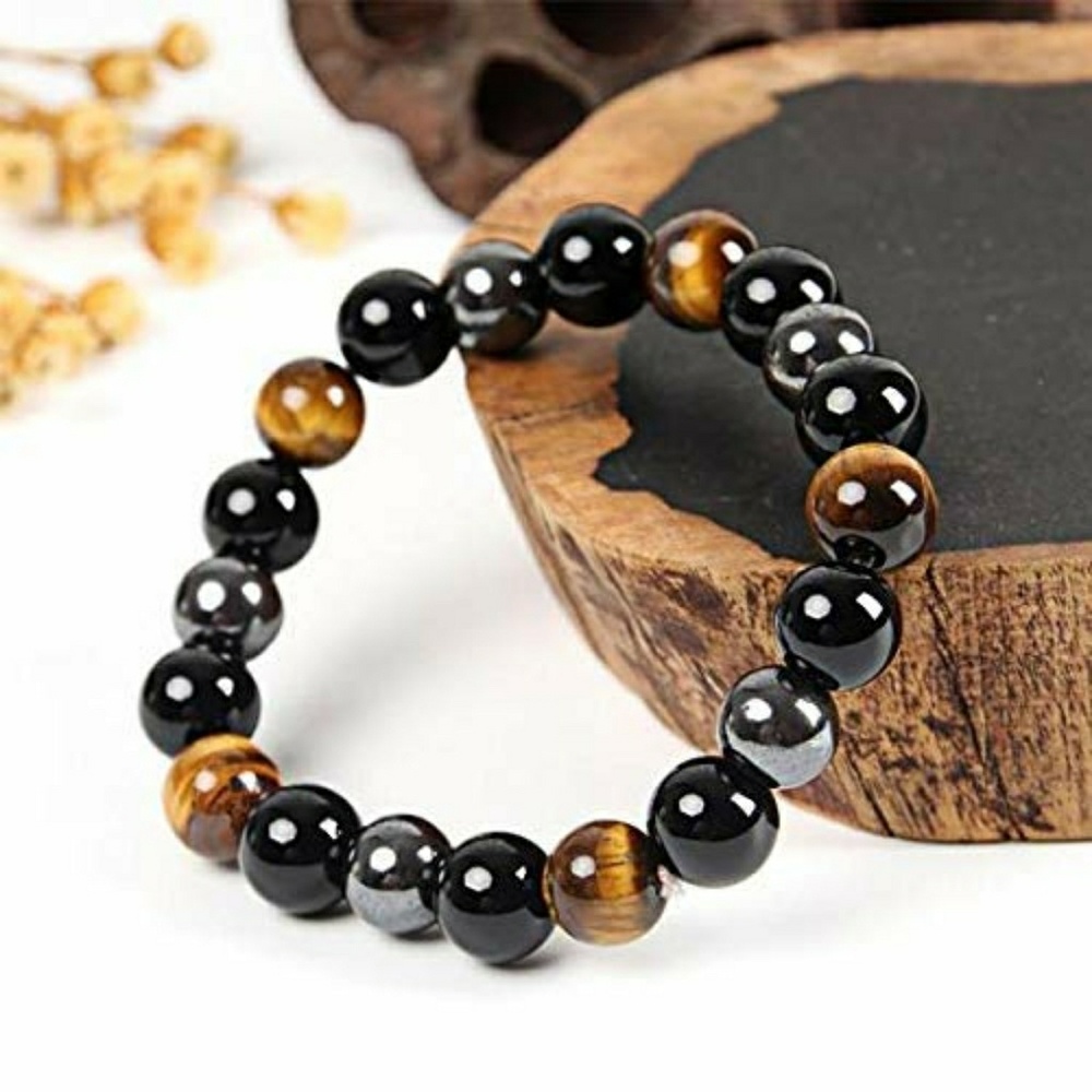 Unisex Obsidian Stone Bracelet